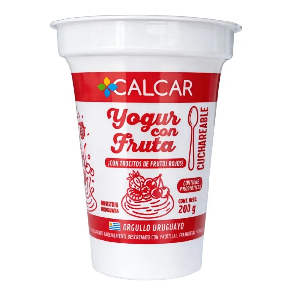 Yogur con Fruta Cuchareable Sabor Frutos Rojos Calcar