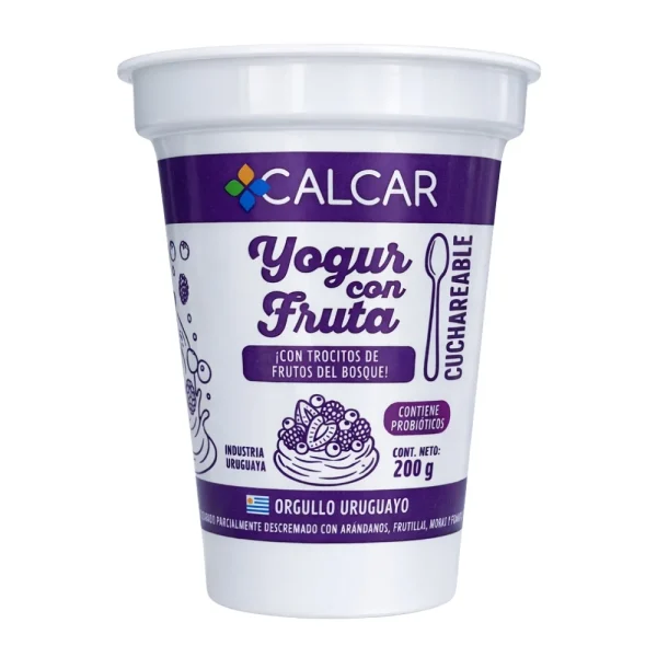 Yogur con Fruta Cuchareable Sabor Frutos del Bosque Calcar